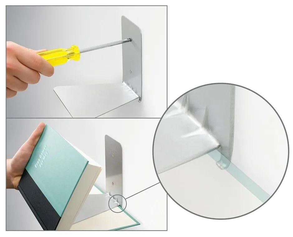 Mensole in metallo argentato in set da 3 18 cm Conceal - Umbra