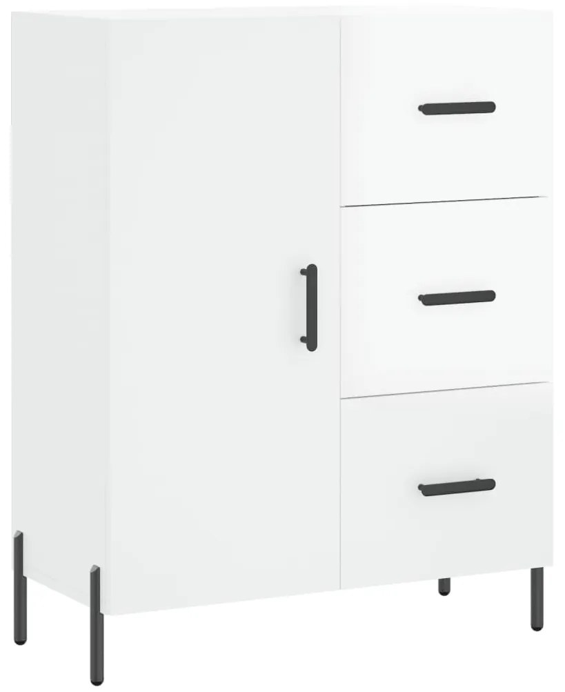 Credenza 69,5x34x90 cm in Legno Multistrato Bianco Lucido