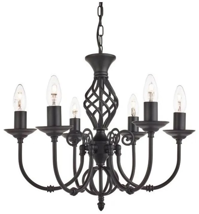 Searchlight 3379-6 - Lampadario a sospensione con catena ZANZIBAR 6xE14/60W/230V