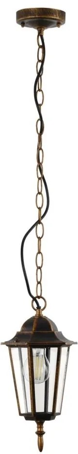 Lampadario da esterno a sospensione con catena ARRAIA 1xE27/15W/230V IP44 patina di bronzo