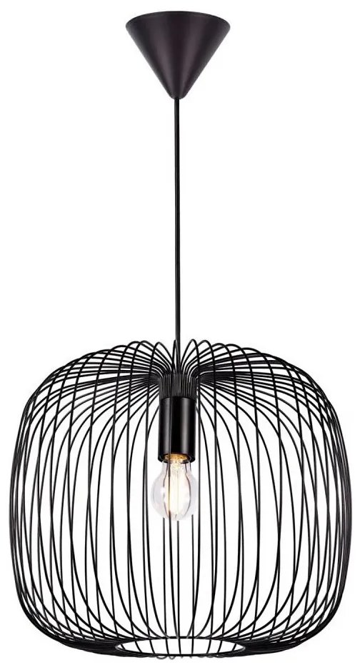 Nordlux - Lampada a sospensione BERONI con cavo 1xE27/60W/230V, nero, diam. 40 cm
