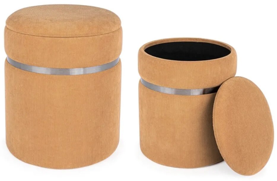 Set di 2 pouf contenitore REVMIRA arancio