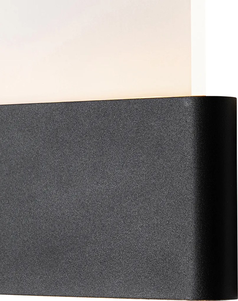 Lampada da parete per esterni nera con LED incl. numeri civici IP54 - Kandi