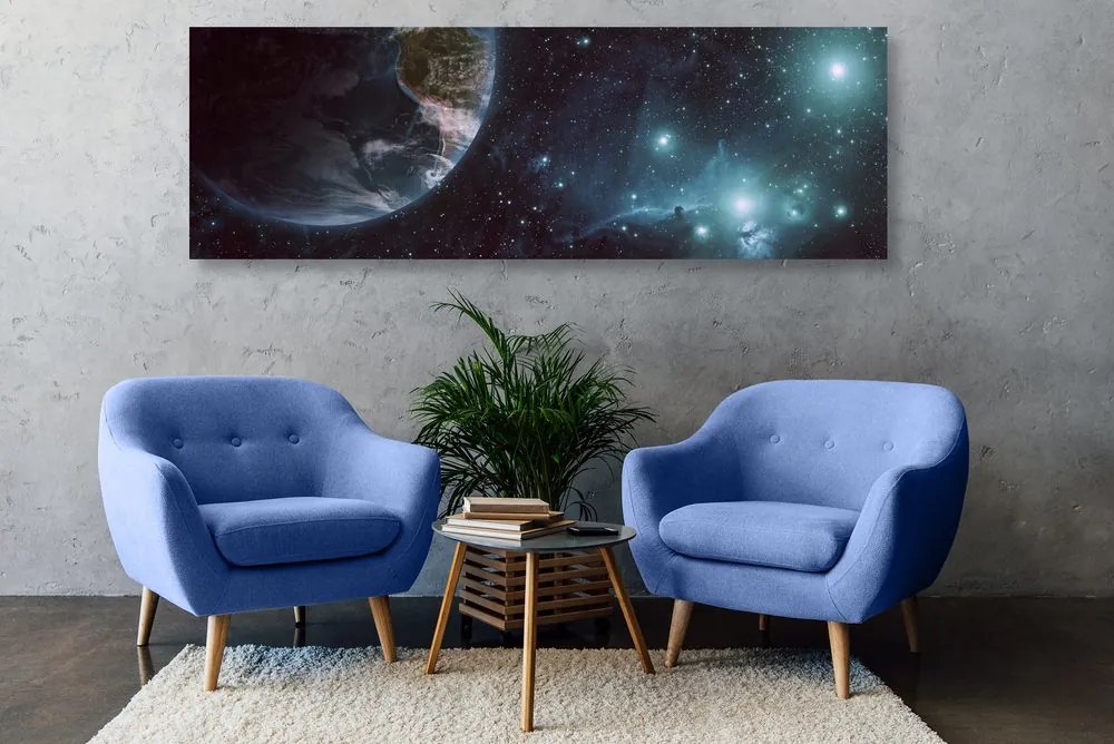 Quadro su tela – Spazio e globo terrestre