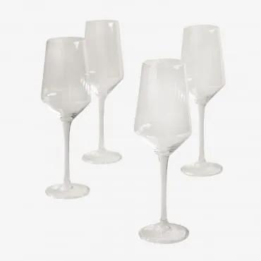 Confezione da 4 Calici da Vino in vetro 40cl Katlin Trasparente - Sklum