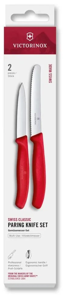 Victorinox - Set di coltelli da cucina per verdure SWISS CLASSIC, 2 pezzi, rosso