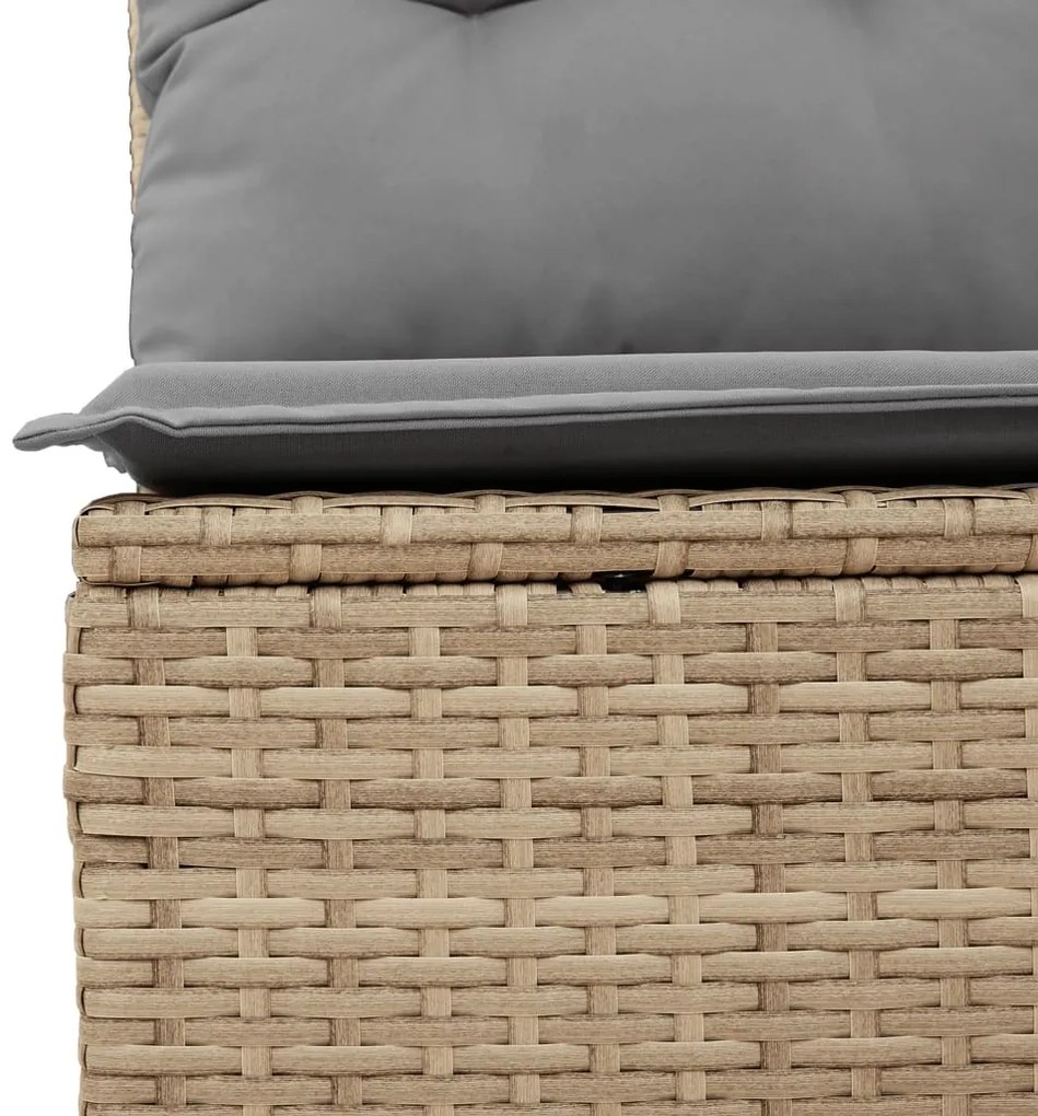 Set divano da giardino 9 pz con cuscini beige in polyrattan