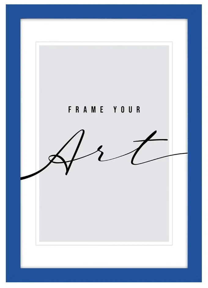 Cornice blu scuro verticale con sostegno/da appendere 20x26 cm – knor