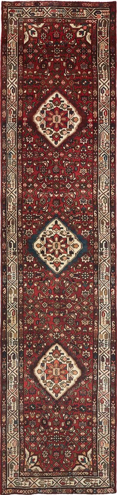 Hamedan Tappeto 100 x 420 Rosso (Iran) Annodato A Mano
