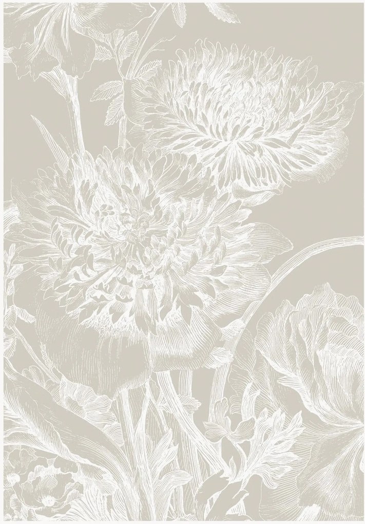 Carta da parati Engraved Flowers