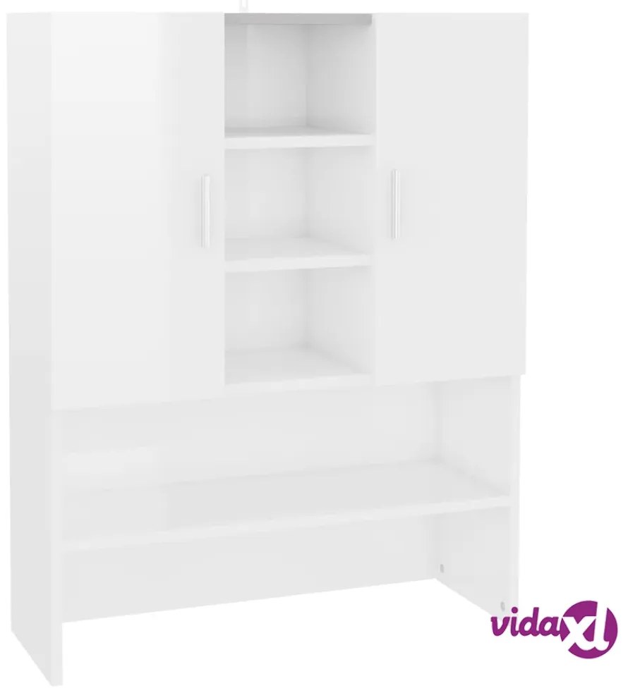 vidaXL Mobile per Lavatrice Bianco Lucido 70,5x25,5x90 cm