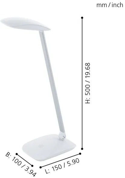 Eglo 95695 - Lampada da tavolo dimmerabile a LED CAJERO LED/4,5W/12V/230V