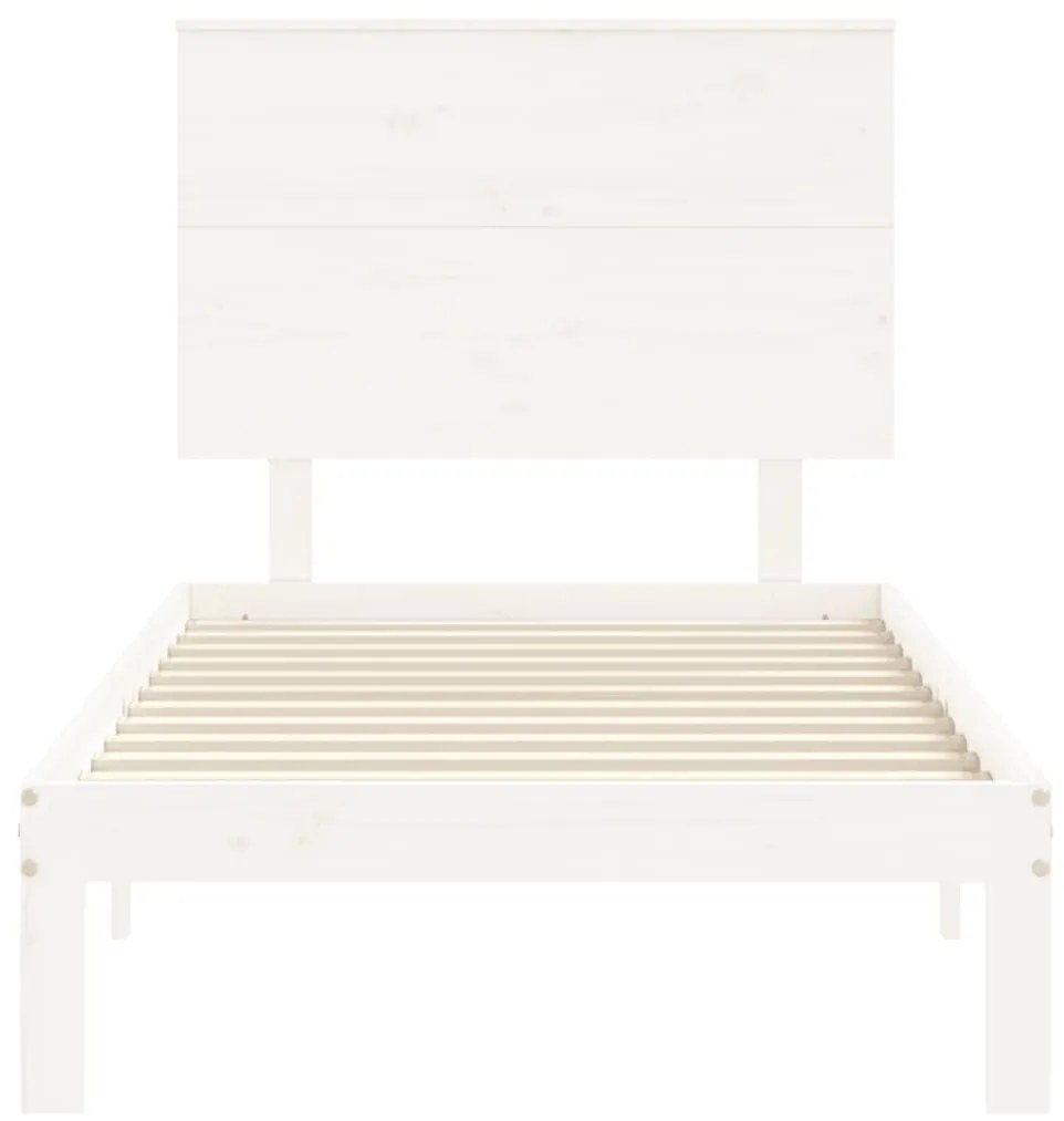 Giroletto con Testiera Bianco Small Single Legno Massello