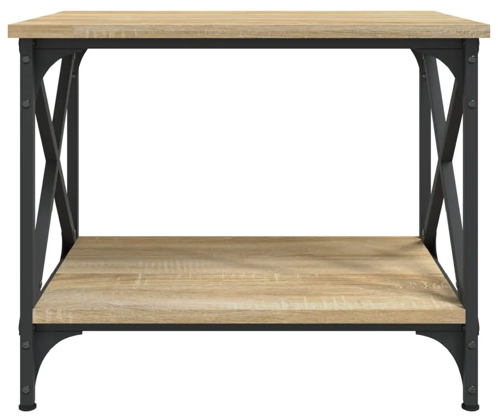 Tavolino rovere sonoma 55x38x45 cm in legno multistrato