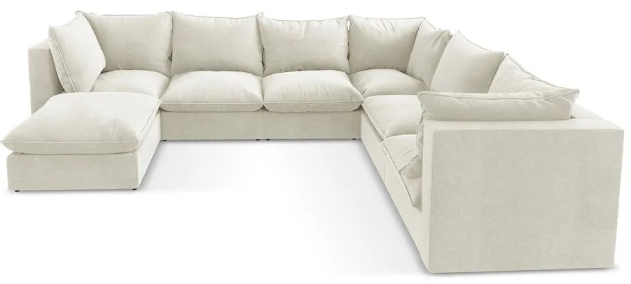 Divano angolare beige (con penisola a destra/a U) Manao – Makamii