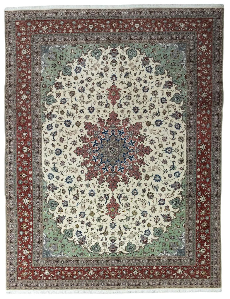 Tabriz Tappeto 310 x 390 Beige (Iran) Annodato A Mano
