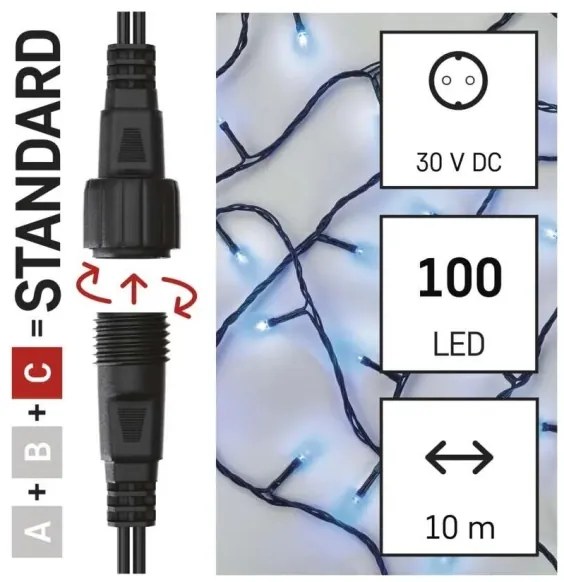 Catena LED da esterno 100 LED/10 m IP44 blu