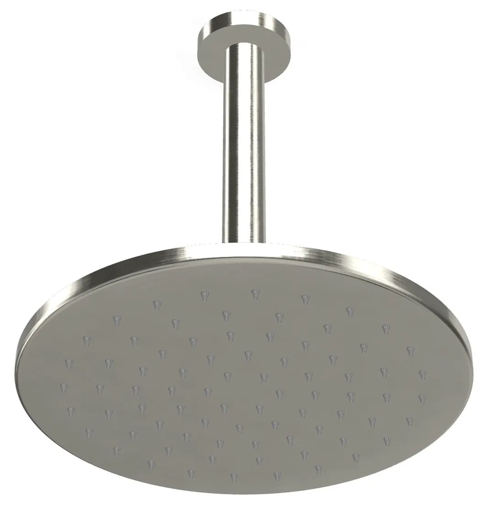 Treemme 22mm Soffione doccia a soffitto 255mm anticalcare con braccio a soffitto inox satinato