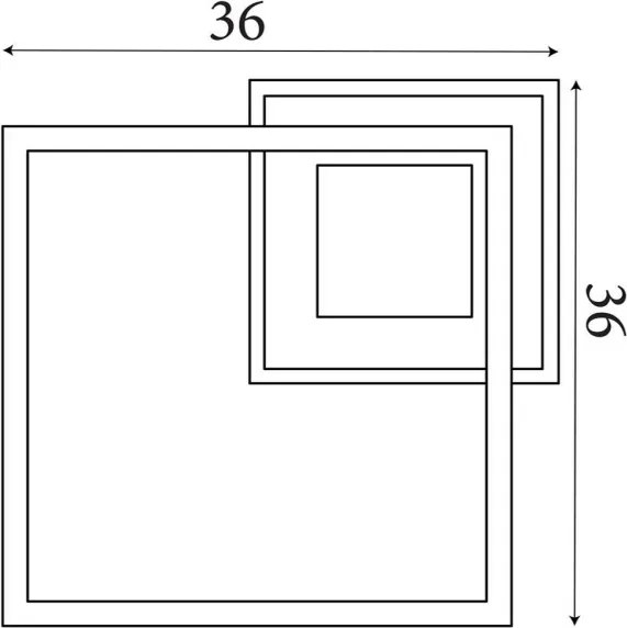 Searchlight 44250BK - plafoniera da soffitto LED dimmerabile QUADRATE LED/24W/230V 36x36 cm