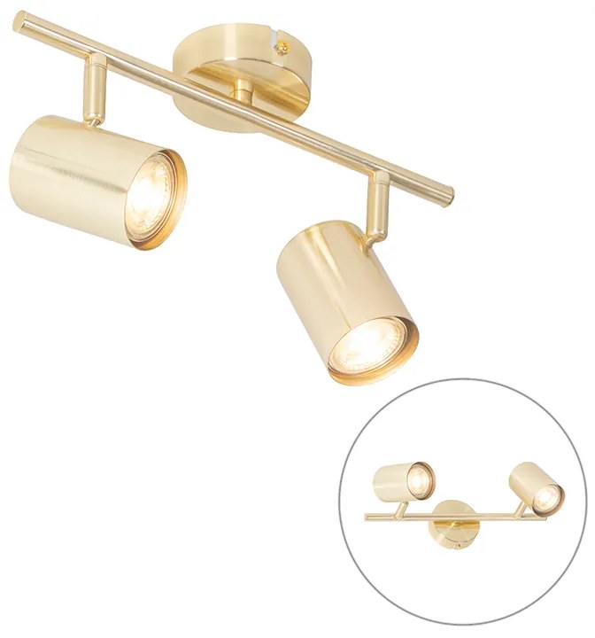 Plafoniera moderna ottone 2 luci orientabili - Jeana