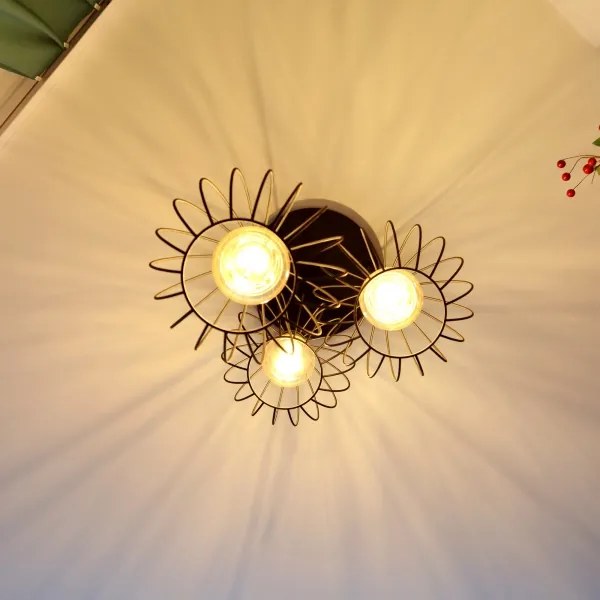 Lampadario LED a sospensione con filo MERCURE 3xE27/15W/230V ø 50 cm nero