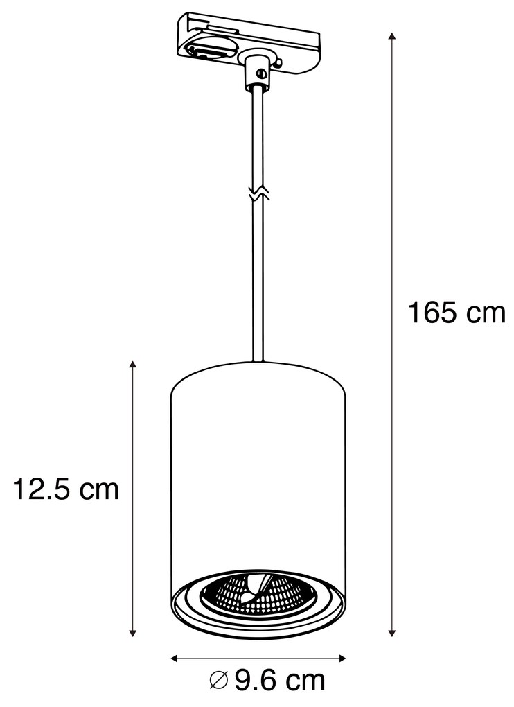 Lampada a sospensione moderna beige con nero per sistema a binario monofase GU10 70mm - Iconic Holt