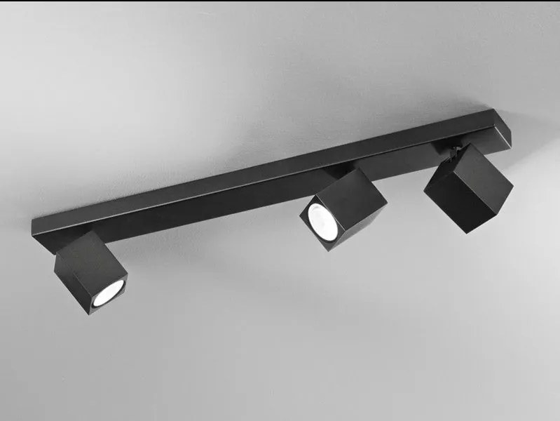 Perenz Oddy • faretto / plafoniera orientabile in alluminio — varianti 12×6, 60×6, 120×6, 200×6 cm, bianco opaco / nero opaco