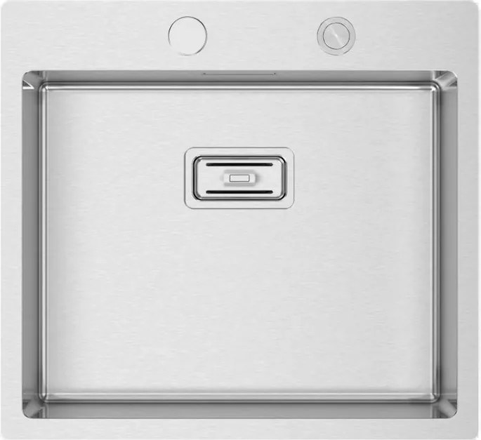 Lavello semincasso 1 vasca in inox argento RODI Box Lux 57 L 55 x L 50.5 cm