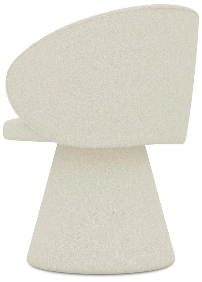 Sedia da pranzo color crema in imbottito Uala – Makamii