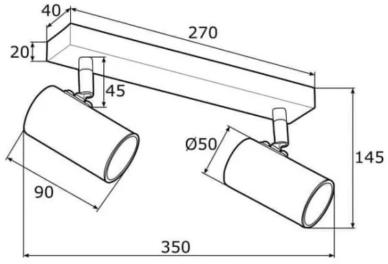 Argon 0890 - Faretto LAGOS 2xGU10/5W/230V bianco/dorato