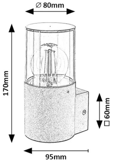 Rabalux 7158 - Lampada da parete esterna TEPLICE 1xE27/12W/230V IP44