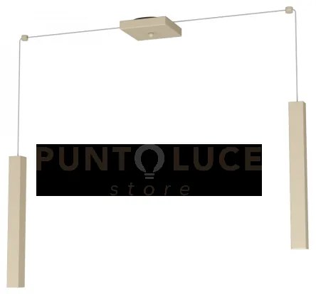 Square tube sospensione 2 luci sabbia cavo cm.250 con base 1173-s2-sa