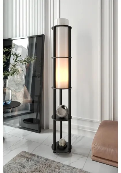 Lampada da terra con ripiani NOTO 1xE27/40W/230V nera