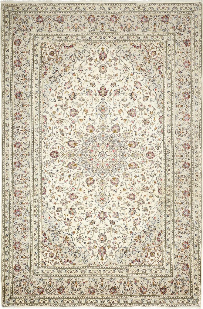 Kashan Tappeto 200 x 300 Beige (Iran) Annodato A Mano