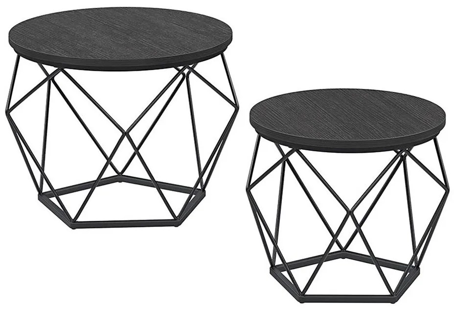 Set di 2 tavolini da salotto TALIA neri