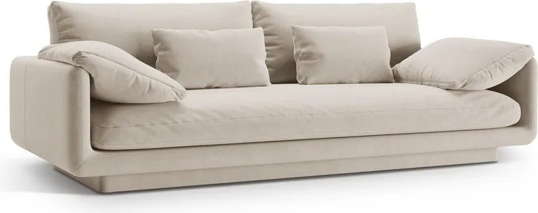 Divano bianco con rivestimento in velluto 220 cm Torino – Micadoni