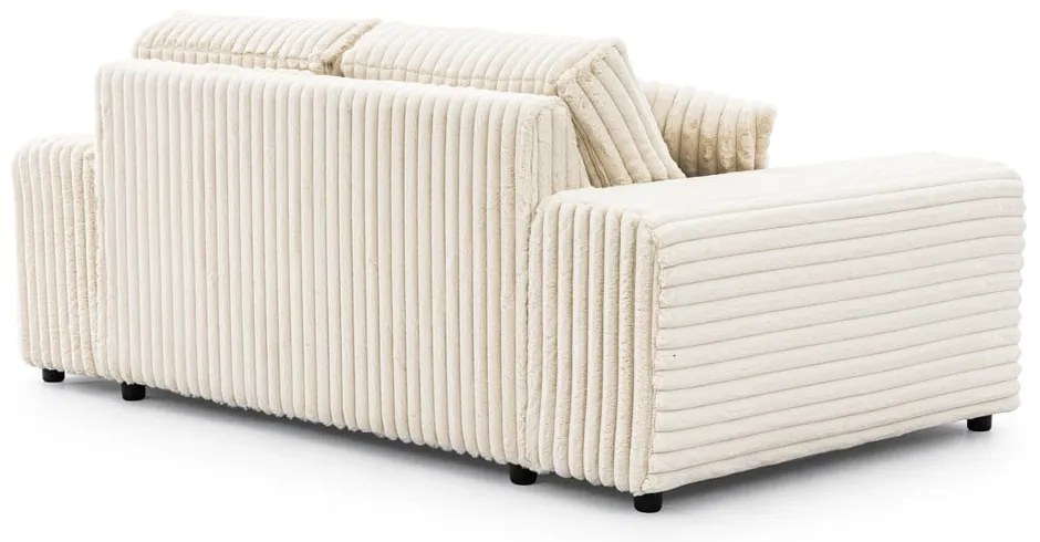 Divano color crema con rivestimento in velluto a coste 178 cm Justin – Ropez