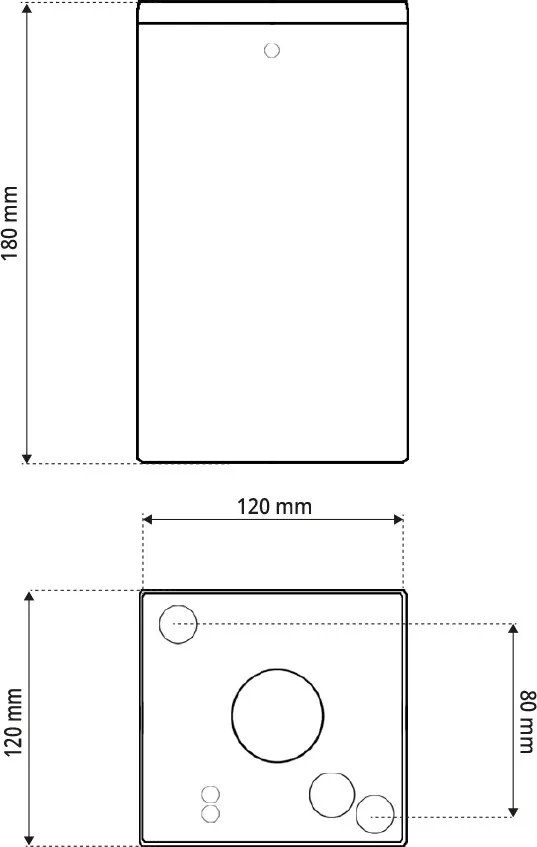 Plafoniera da soffitto E27 Quadrata IP54 in Alluminio - Corten