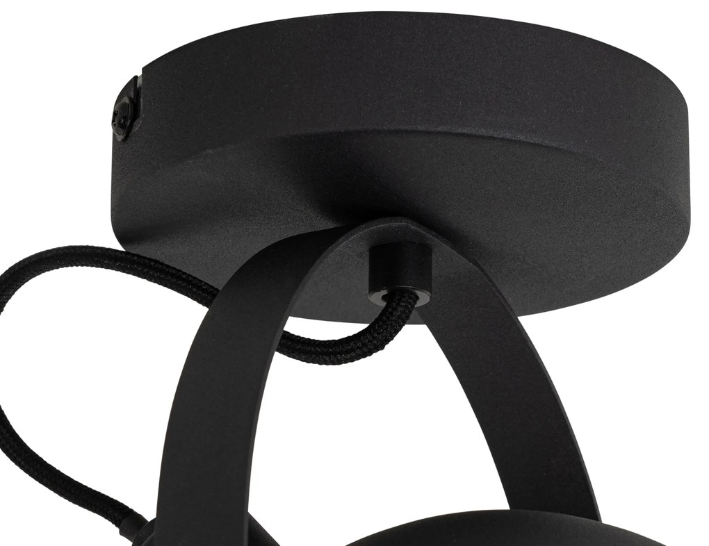 Plafoniera industriale nera con oro 15 cm regolabile - Magnax