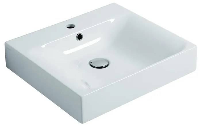 Lavabo sospeso quadrato Cento H 10 x P 45 cm in ceramica bianco