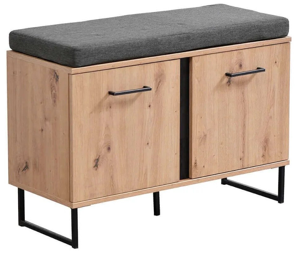 DODO - armadietto per ingresso con cuscino colore rovere