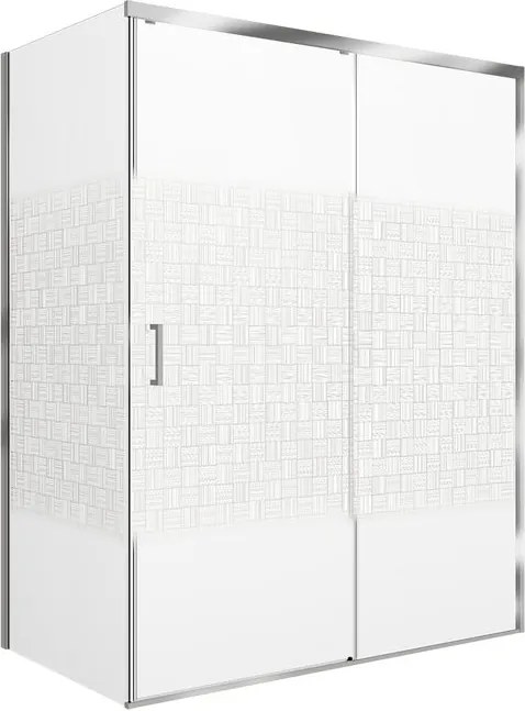 Porta doccia L 67-68 cm x H 200 cm per nicchia in vetro serigrafato SP. 6 mm, profilo lucido cromo, serie Jazz