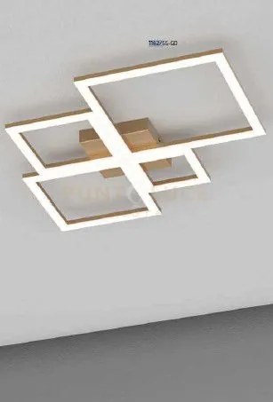 Four squares applique plafoniera 55 cm gold led 3000-4000k 4379lm 71w