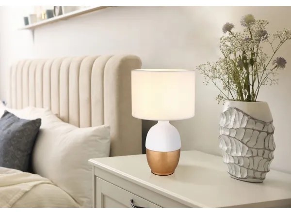 Globo 21627W - Lampada da tavolo VALENTINO 1xE14/40W/230V bianco