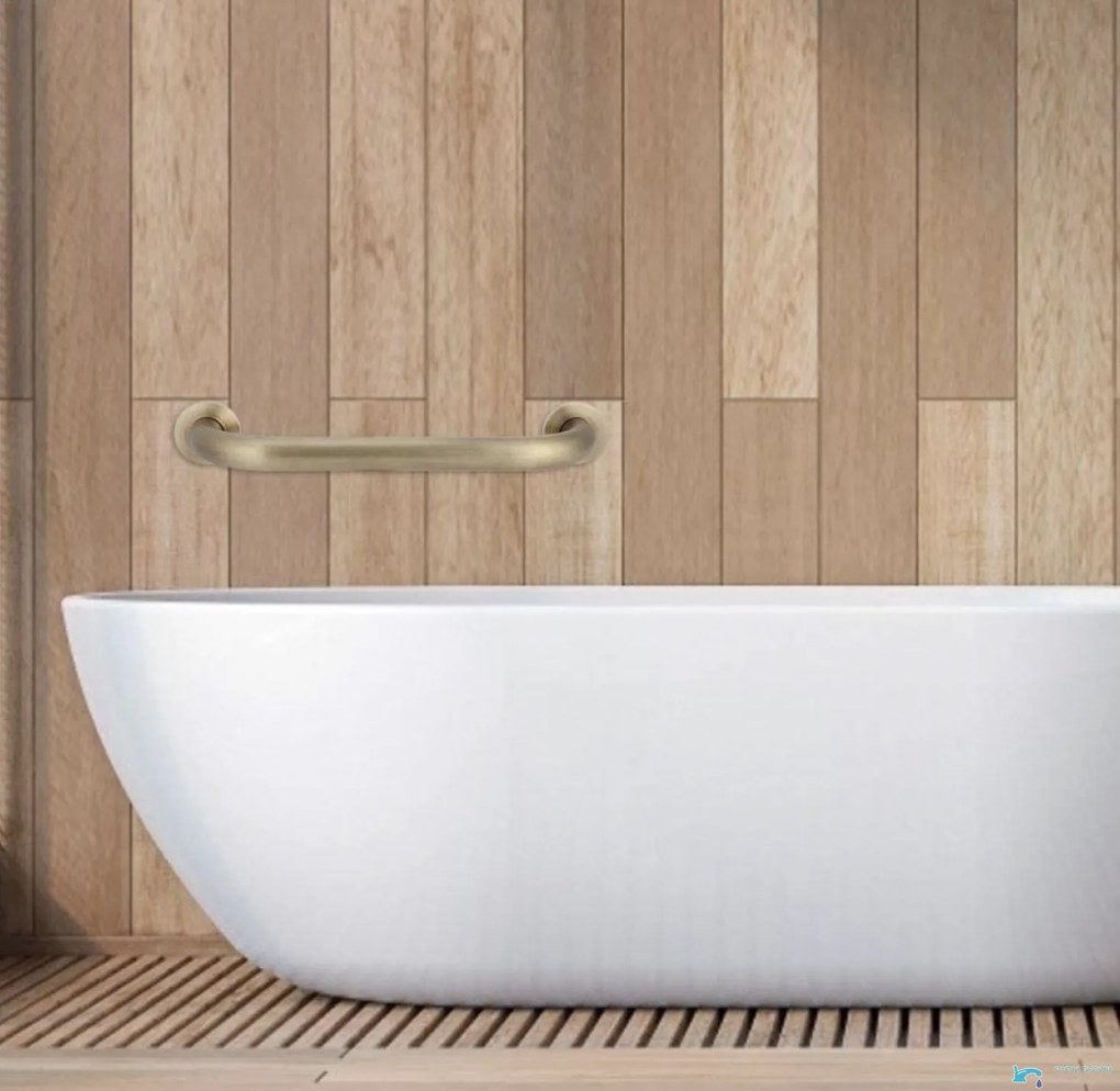 Supporto da bagno a parete EYN DB1008 da 35 cm con finitura ottone anticato