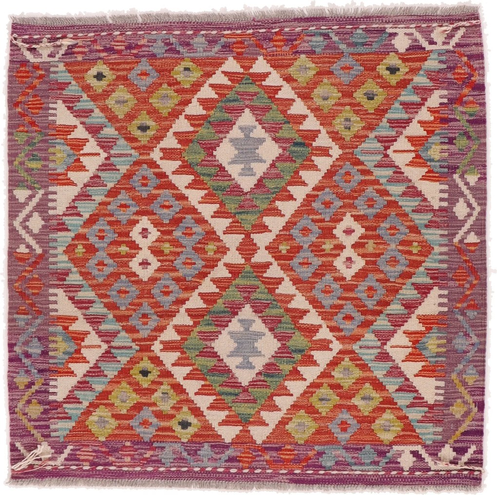 Kilim Tappeto 100x100 (Afghanistan) Tessuto A Mano
