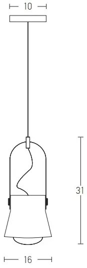 Zambelis 18192 - Lampadario a sospensione con filo 1xE27/40W/230V nero