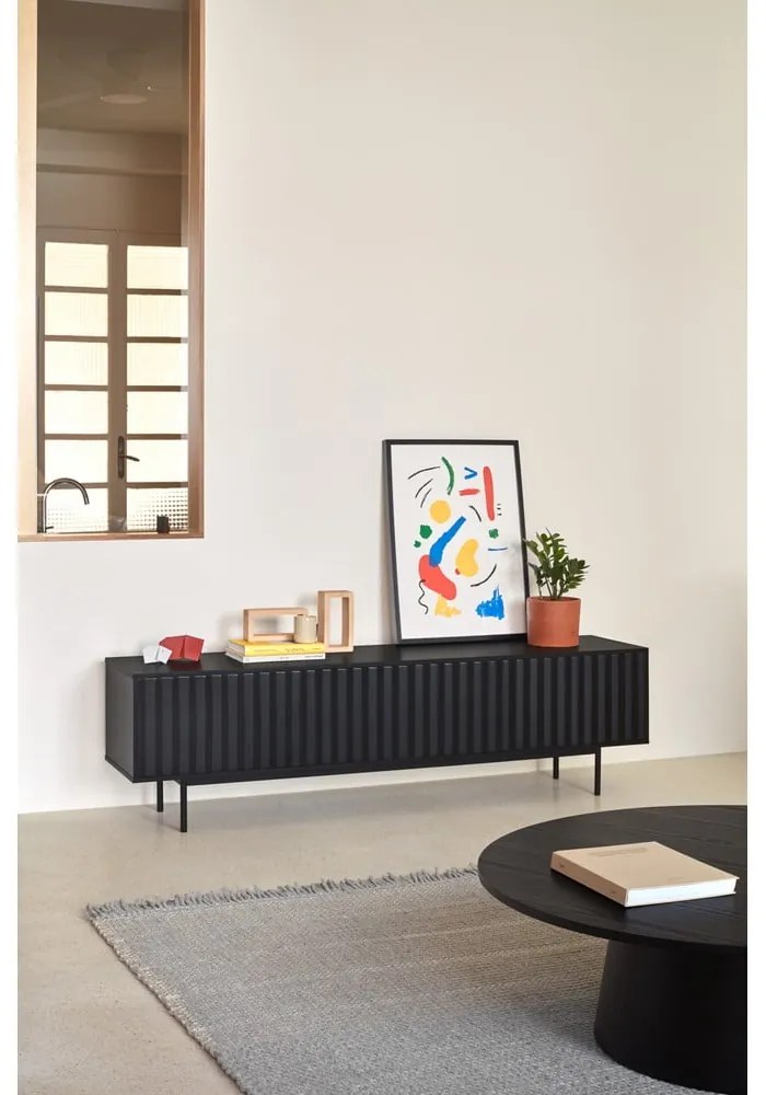 Tavolo TV nero 180x52 cm Sierra - Teulat