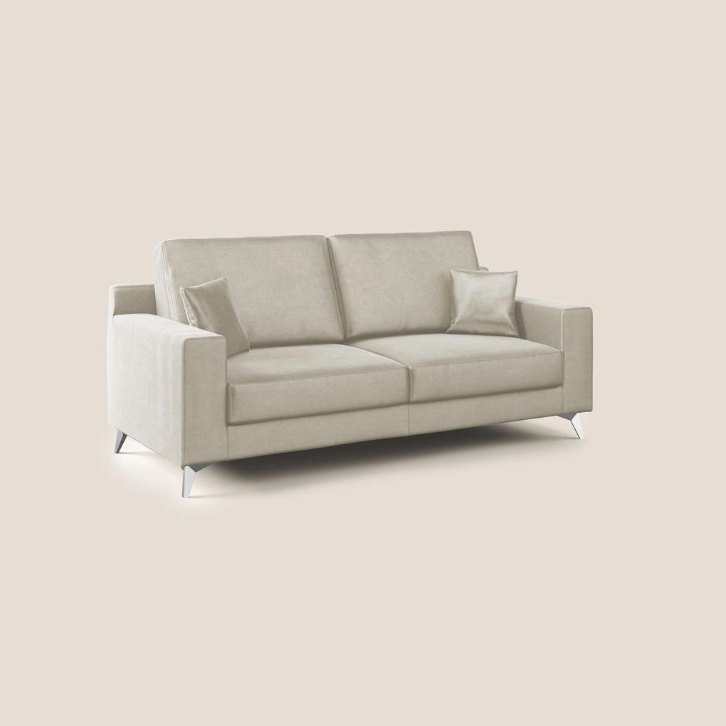 Michael divano moderno in morbido velluto impermeabile T01 panna 146 cm