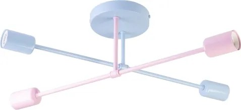 Plafoniera CAMBRIDGE 4x E27/15W/230V blu/rosa